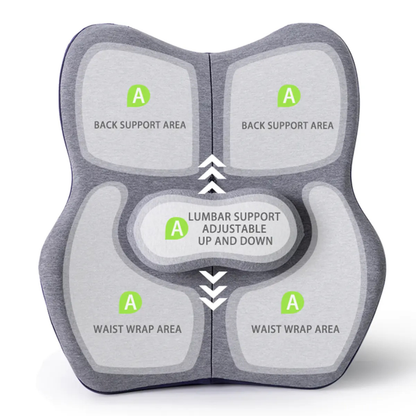 Pigna Ergonomic Memory Foam Chair Back Support - Adjustable Cushion