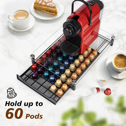 Pigna Nespresso Coffee Pod Storage Drawer (Holds 60 Pods) - Coffee Station