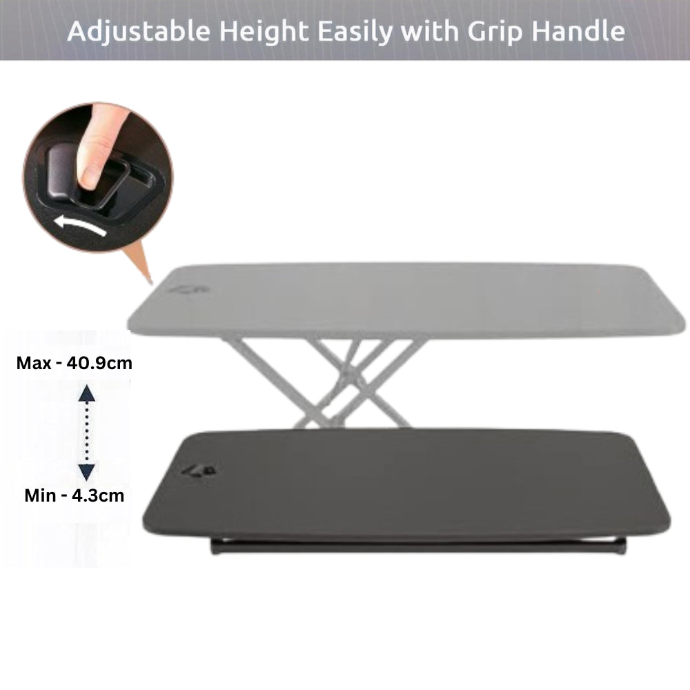 Pigna Sit-Standing Desk Converter with One Touch Gas Spring - 80cm x 50cm