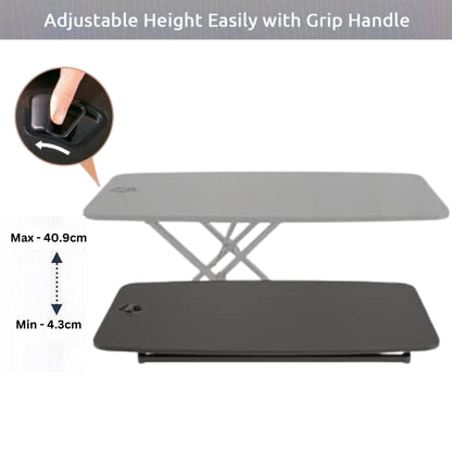 Pigna Sit-Standing Desk Converter with One Touch Gas Spring - 80cm x 50cm