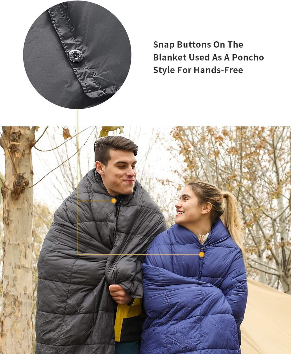 Pigna Down Lightweight Camping Blanket with Buttons - (140cm x 200cm)