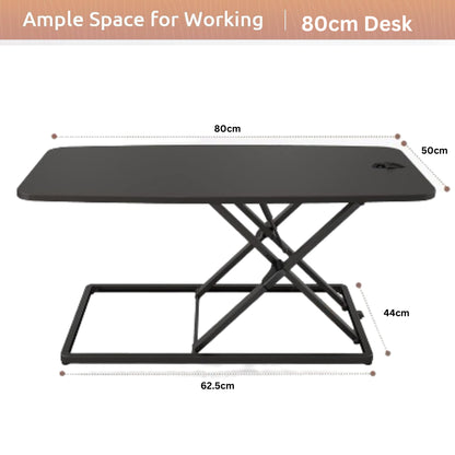Pigna Sit-Standing Desk Converter with One Touch Gas Spring - 80cm x 50cm