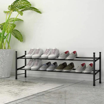 Pigna Expandable Length Shoe Rack - (2-Layered Freestanding Stackable)