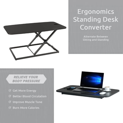 Pigna Sit-Standing Desk Converter with One Touch Gas Spring - 80cm x 50cm